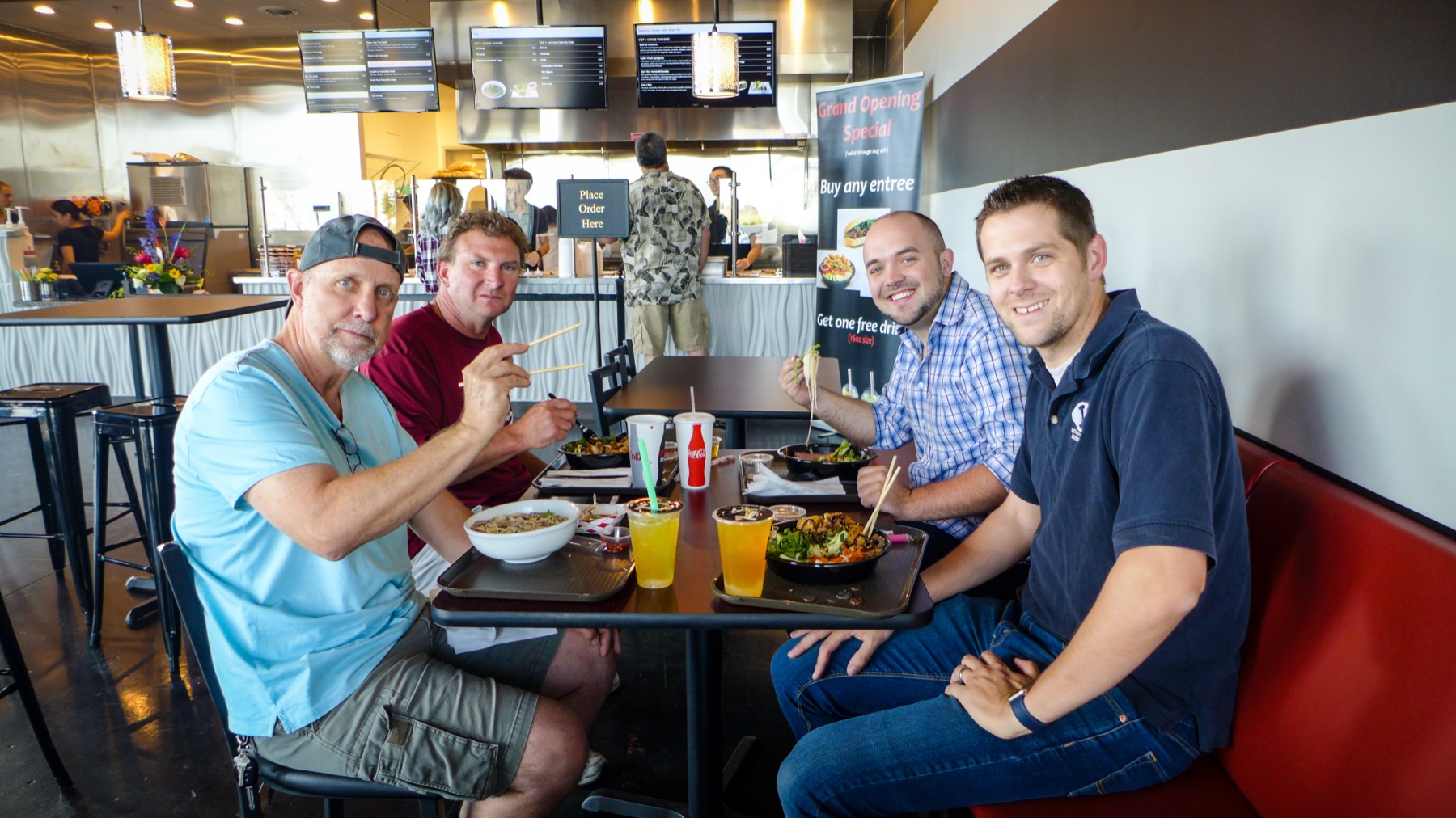 Guests enjoying a meal together at Cafe Trang Bistro